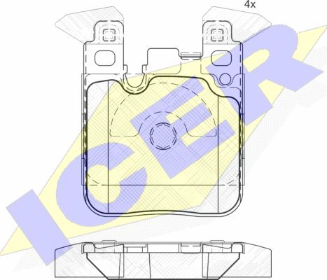 Icer 182092 - Комплект спирачно феродо, дискови спирачки vvparts.bg