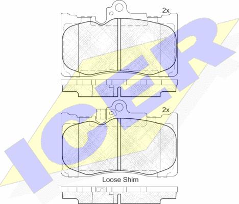 Icer 182059 - Комплект спирачно феродо, дискови спирачки vvparts.bg