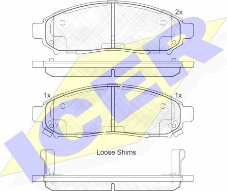 Icer 182003-200 - Комплект спирачно феродо, дискови спирачки vvparts.bg