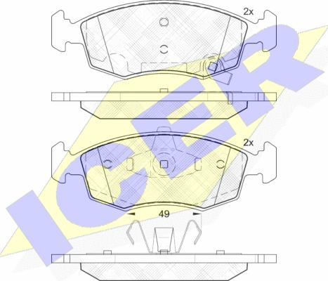 Icer 182032 - Комплект спирачно феродо, дискови спирачки vvparts.bg