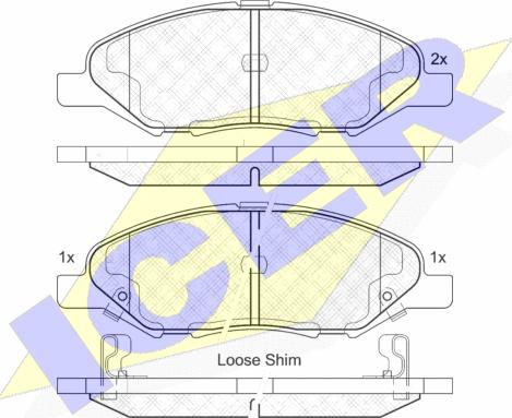 Icer 182074 - Комплект спирачно феродо, дискови спирачки vvparts.bg