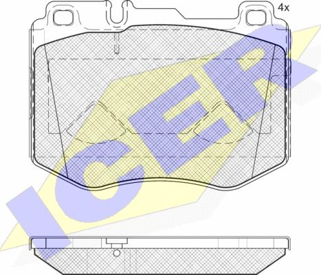 Icer 182195 - Комплект спирачно феродо, дискови спирачки vvparts.bg