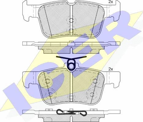 Icer 182198-200 - Комплект спирачно феродо, дискови спирачки vvparts.bg