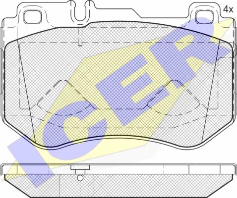 Icer 182197 - Комплект спирачно феродо, дискови спирачки vvparts.bg