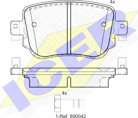 Icer 182152 - Комплект спирачно феродо, дискови спирачки vvparts.bg