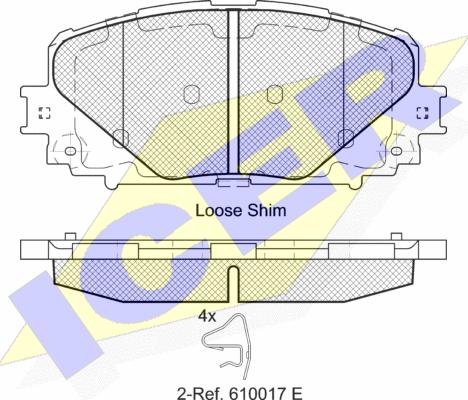 Icer 182168 - Комплект спирачно феродо, дискови спирачки vvparts.bg