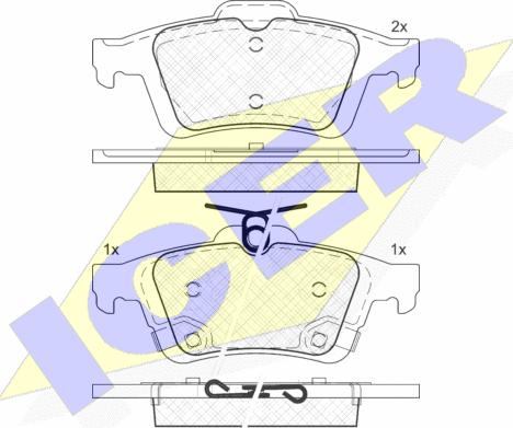 Icer 182106 - Комплект спирачно феродо, дискови спирачки vvparts.bg