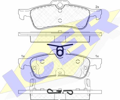 Icer 182101 - Комплект спирачно феродо, дискови спирачки vvparts.bg