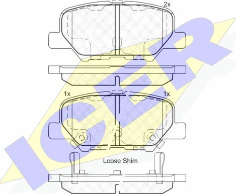 Icer 182118 - Комплект спирачно феродо, дискови спирачки vvparts.bg