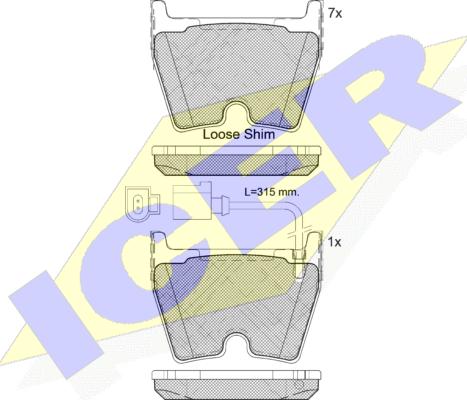 Icer 182113-203 - Комплект спирачно феродо, дискови спирачки vvparts.bg