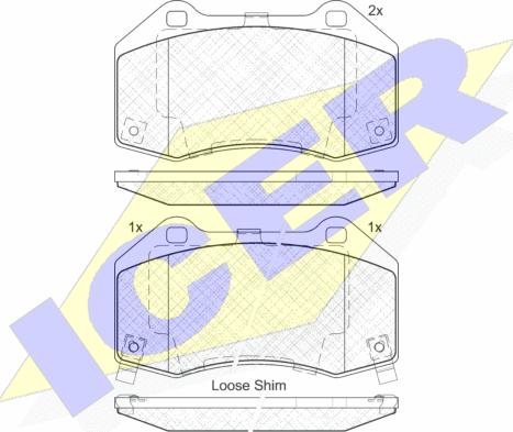 Icer 182132 - Комплект спирачно феродо, дискови спирачки vvparts.bg