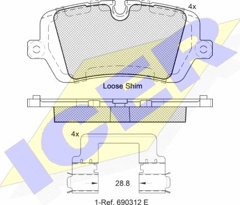 Icer 182120 - Комплект спирачно феродо, дискови спирачки vvparts.bg