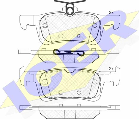 Icer 182174 - Комплект спирачно феродо, дискови спирачки vvparts.bg