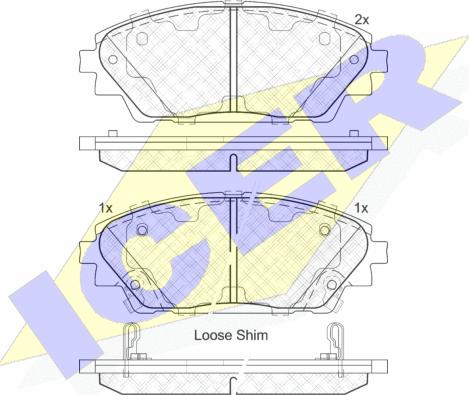 Icer 182171 - Комплект спирачно феродо, дискови спирачки vvparts.bg