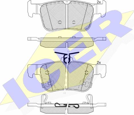 Icer 182315 - Комплект спирачно феродо, дискови спирачки vvparts.bg