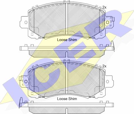 Icer 182313 - Комплект спирачно феродо, дискови спирачки vvparts.bg