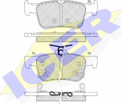 Icer 182339 - Комплект спирачно феродо, дискови спирачки vvparts.bg