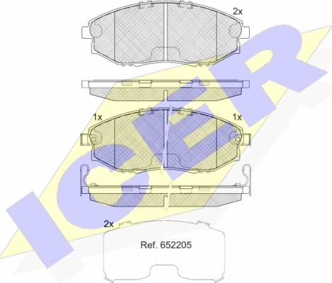 Icer 182336 - Комплект спирачно феродо, дискови спирачки vvparts.bg