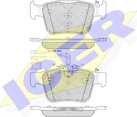 Icer 182299 - Комплект спирачно феродо, дискови спирачки vvparts.bg