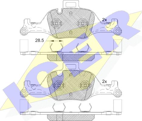 Icer 182291 - Комплект спирачно феродо, дискови спирачки vvparts.bg