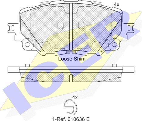 Icer 182251 - Комплект спирачно феродо, дискови спирачки vvparts.bg