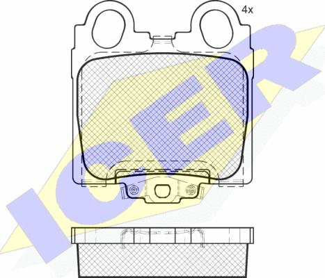 Icer 182208 - Комплект спирачно феродо, дискови спирачки vvparts.bg