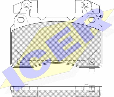 Icer 182286 - Комплект спирачно феродо, дискови спирачки vvparts.bg