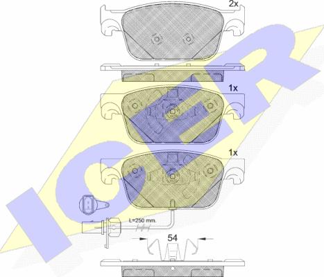 Icer 182270 - Комплект спирачно феродо, дискови спирачки vvparts.bg