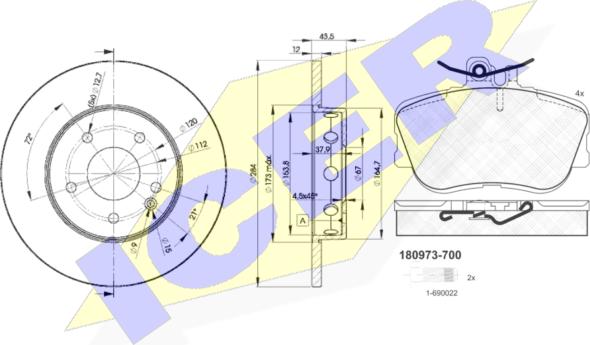 Icer 30973-3180 - Спирачен комплект, дискови спирачки vvparts.bg