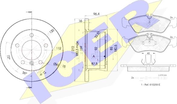 Icer 31103-0183 - Спирачен комплект, дискови спирачки vvparts.bg