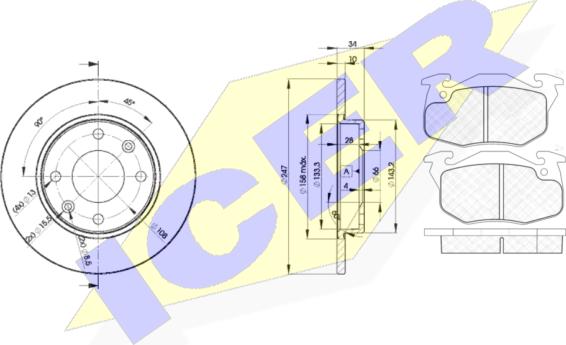 Icer 31120-4689 - Спирачен комплект, дискови спирачки vvparts.bg