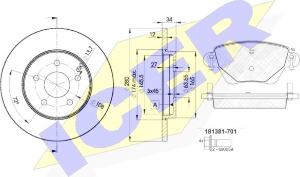 Icer 31381-6768 - Спирачен комплект, дискови спирачки vvparts.bg