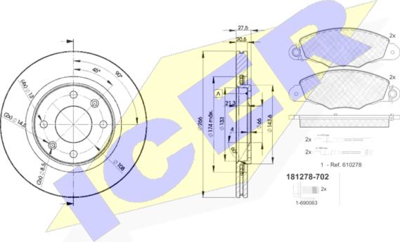 Icer 31278-4697 - Спирачен комплект, дискови спирачки vvparts.bg