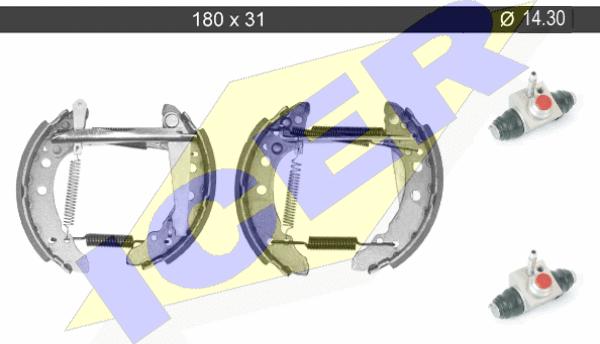 Icer 79KT0001 C - Комплект спирачна челюст vvparts.bg