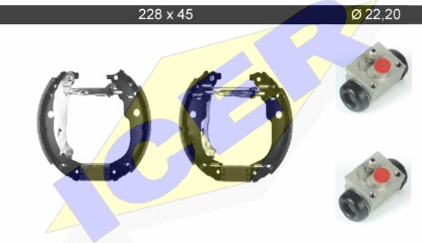 Icer 79KT0022 C - Комплект спирачна челюст vvparts.bg