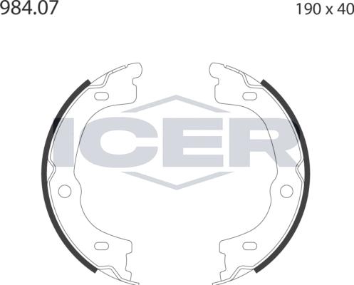 Icer 79PB4048 C - Комплект спирачна челюст, ръчна спирачка vvparts.bg