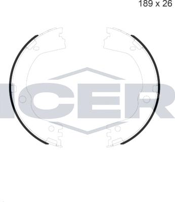 Icer 79PB4054 C - Комплект спирачна челюст, ръчна спирачка vvparts.bg