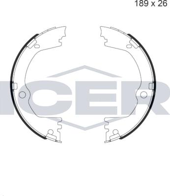 Icer 79PB4056 C - Комплект спирачна челюст, ръчна спирачка vvparts.bg