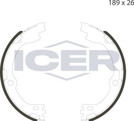 Icer 79PB4058 C - Комплект спирачна челюст, ръчна спирачка vvparts.bg