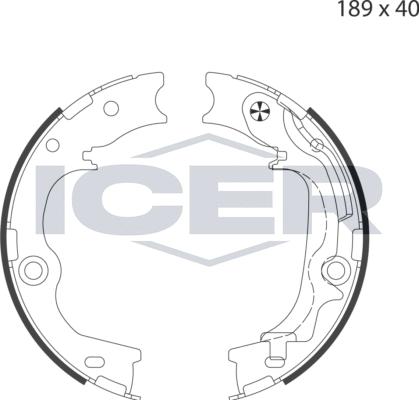 Icer 79PB4052 C - Комплект спирачна челюст, ръчна спирачка vvparts.bg