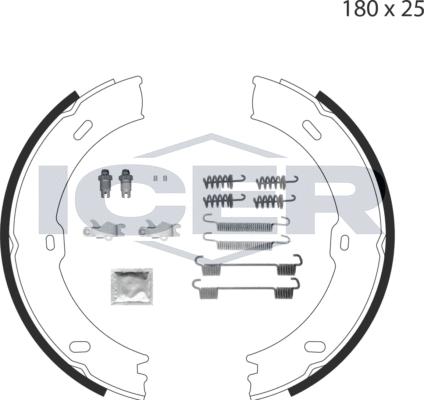 Icer 79PB4009 C - Комплект спирачна челюст, ръчна спирачка vvparts.bg