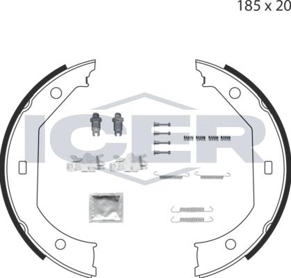 Icer 79PB4004 C - Комплект спирачна челюст, ръчна спирачка vvparts.bg