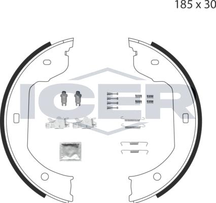 Icer 79PB4003 C - Комплект спирачна челюст, ръчна спирачка vvparts.bg