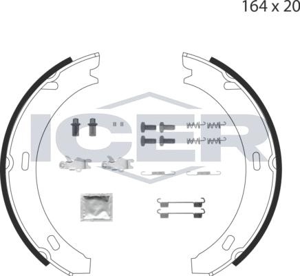 Icer 79PB4011 C - Комплект спирачна челюст, ръчна спирачка vvparts.bg