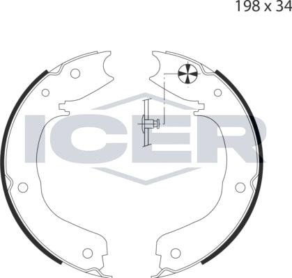 Icer 79PB4035 C - Комплект спирачна челюст, ръчна спирачка vvparts.bg