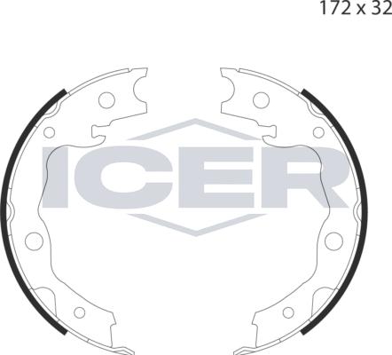 Icer 79PB4031 C - Комплект спирачна челюст, ръчна спирачка vvparts.bg