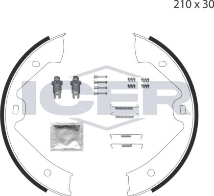 Icer 79PB4029 C - Комплект спирачна челюст, ръчна спирачка vvparts.bg