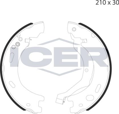 Icer 79PB4026 C - Комплект спирачна челюст, ръчна спирачка vvparts.bg