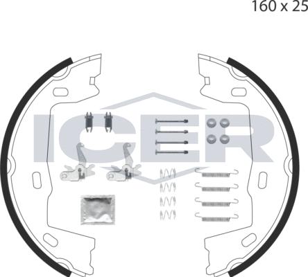 Icer 79PB4021 C - Комплект спирачна челюст, ръчна спирачка vvparts.bg