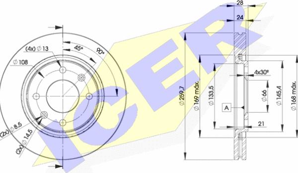 Icer 78BD9406-2 - Спирачен диск vvparts.bg